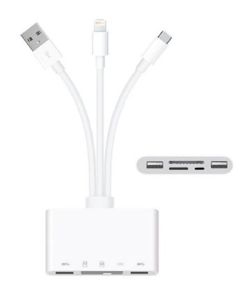 Alfais USB 3.0 Type-C Lightning To Sd, Tf Otg Kart resmi