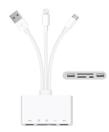 Alfais USB 3.0 Type-C Lightning To Sd, Tf Otg Kart resmi