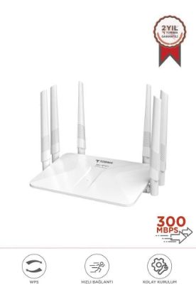 Torima WR50Q Beyaz Kablosuz 300Mbps WiFi Router resmi