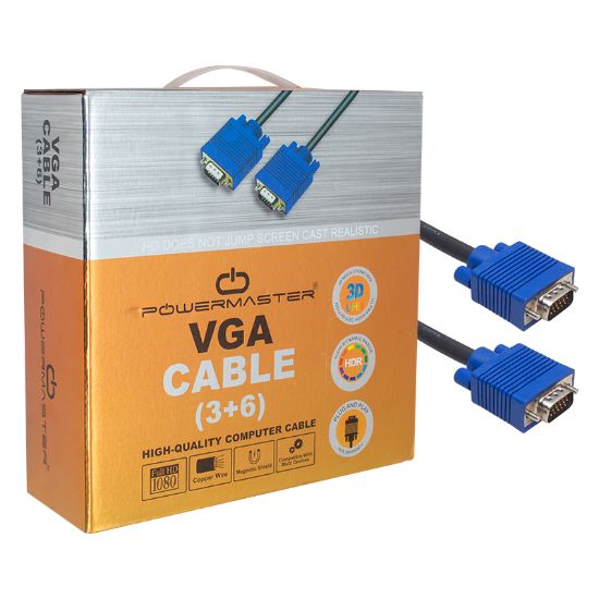 PM VGA KABLO 15 PİN 3+6 ERKEK/ERKEK KUTULU 10M resmi
