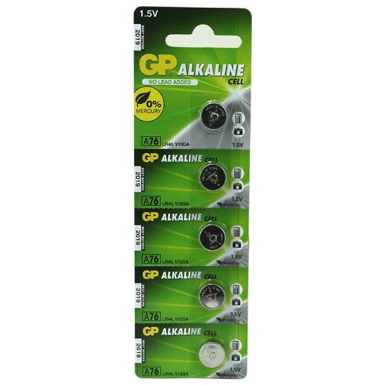 GP A76 LR44 KARTELA AG-13 PİL (5'Lİ PAKET) resmi