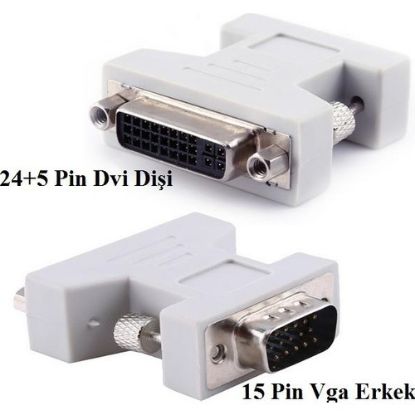 OEM VGA TO DVI 24+5 ÇEVİRİCİ VGA ERKEK-DVI DİŞİ resmi