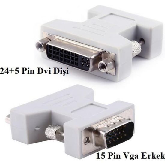OEM VGA TO DVI 24+5 ÇEVİRİCİ VGA ERKEK-DVI DİŞİ resmi
