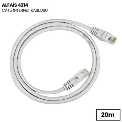 Alfais Cat5e İnternet Ethernet Lan Kablosu 20M resmi