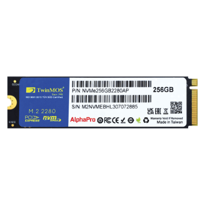TwinMOS 256GB M.2 PCIe Gen3 NVMe SSD (3600-3250Mb) resmi