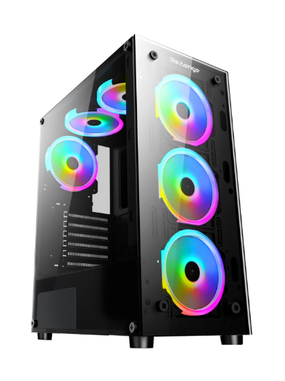 Revenge - Clear 6 Fanlı Temperli Cam Panel Gaming  resmi