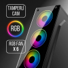 Revenge - Clear 6 Fanlı Temperli Cam Panel Gaming  resmi