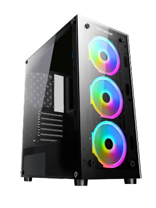 Revenge Clear 3 Fanlı Temperli Cam Panel Gaming Ka resmi