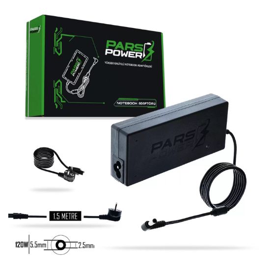 Pars Power 120W 19V 6.32A 5.5x2.5mm Adaptör Şarj A resmi