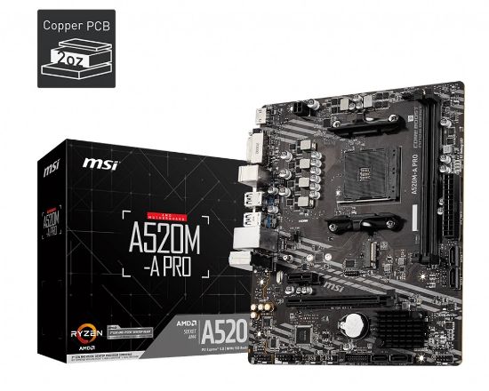 MSI A520M-A PRO DDR4 4600(OC) DVI HDMI M.2 USB AM4 resmi