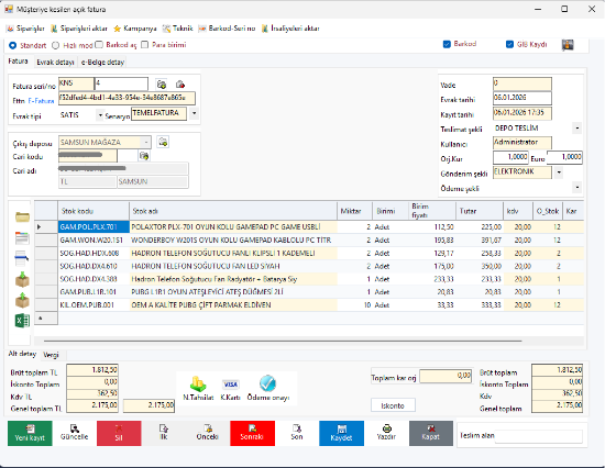 KONKOR TİCARİ PROGRAMA E-FATURA MODÜLÜ resmi